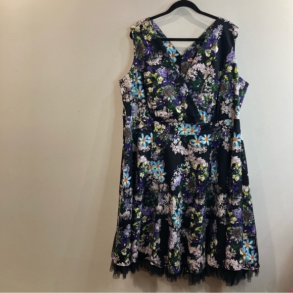 JOE BROWNS Sz 26 Floral Lined Bodice and Skirt w/ Tulle Zipper Closure Dress NEW - Picture 2 of 12